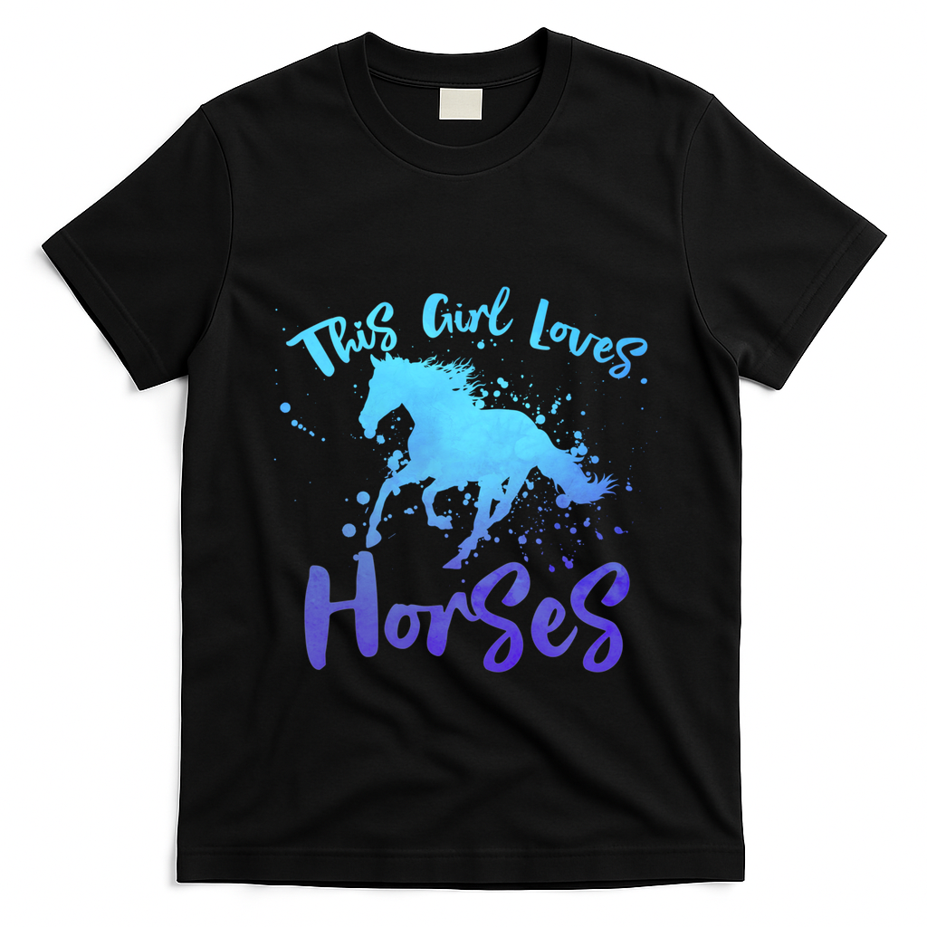 This Loves Horses Horseback Riding Equestrian Rider Mom Gift T-Shirt - Black