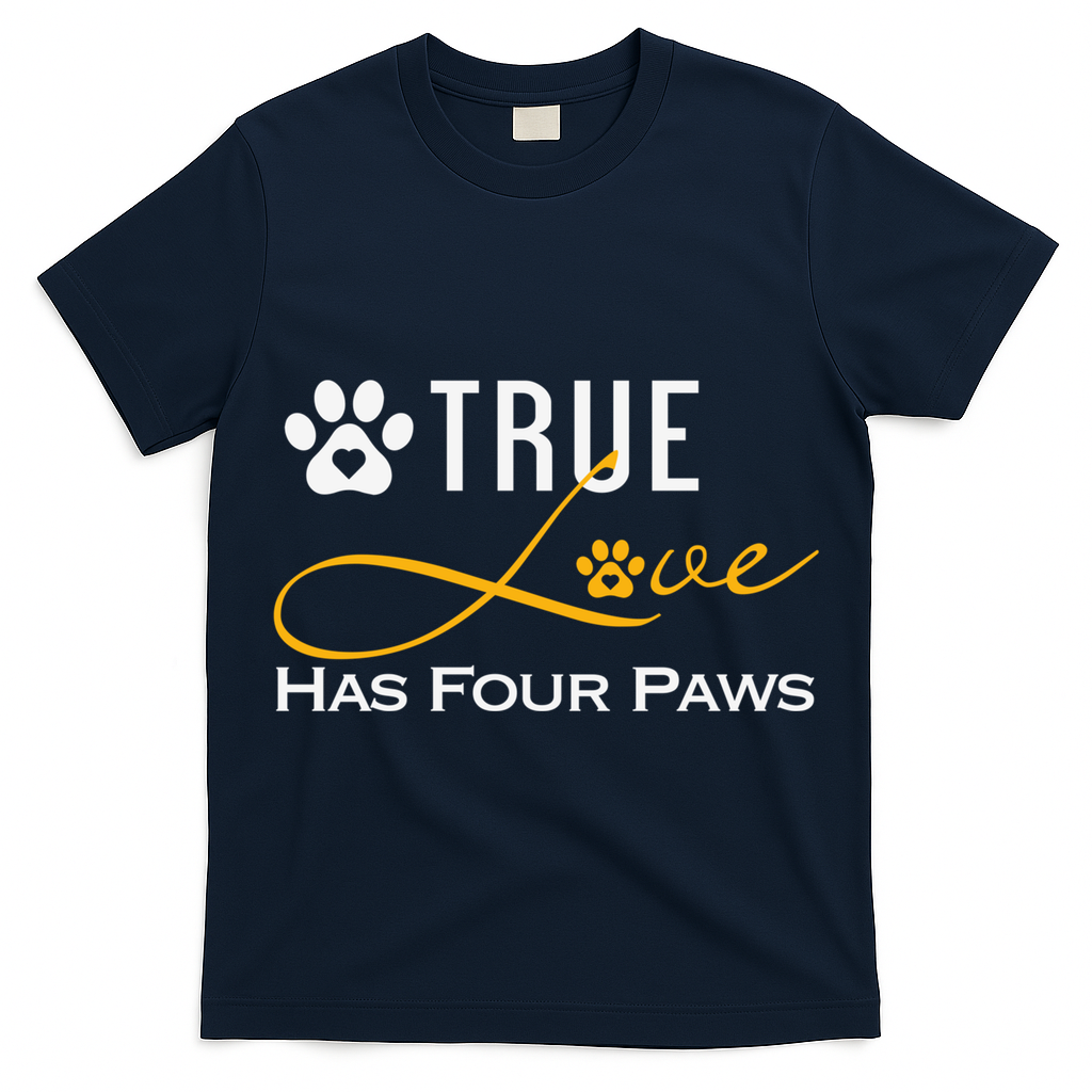 True Love Has Four Paws Funny Dogs Cats Valentine Gift T-Shirt