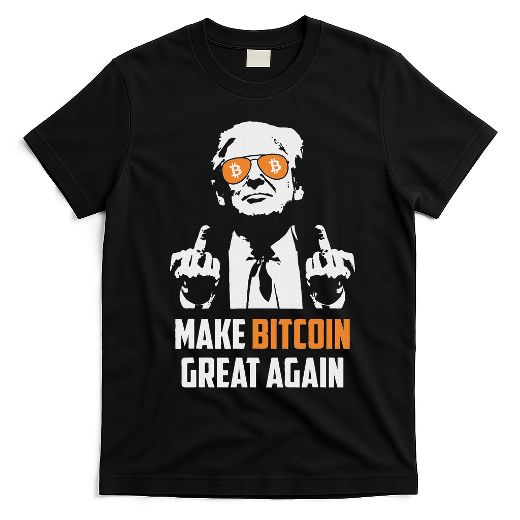 Trump Make Bitcoin Great Again Funny Maga Pro Trump T-Shirt - Black