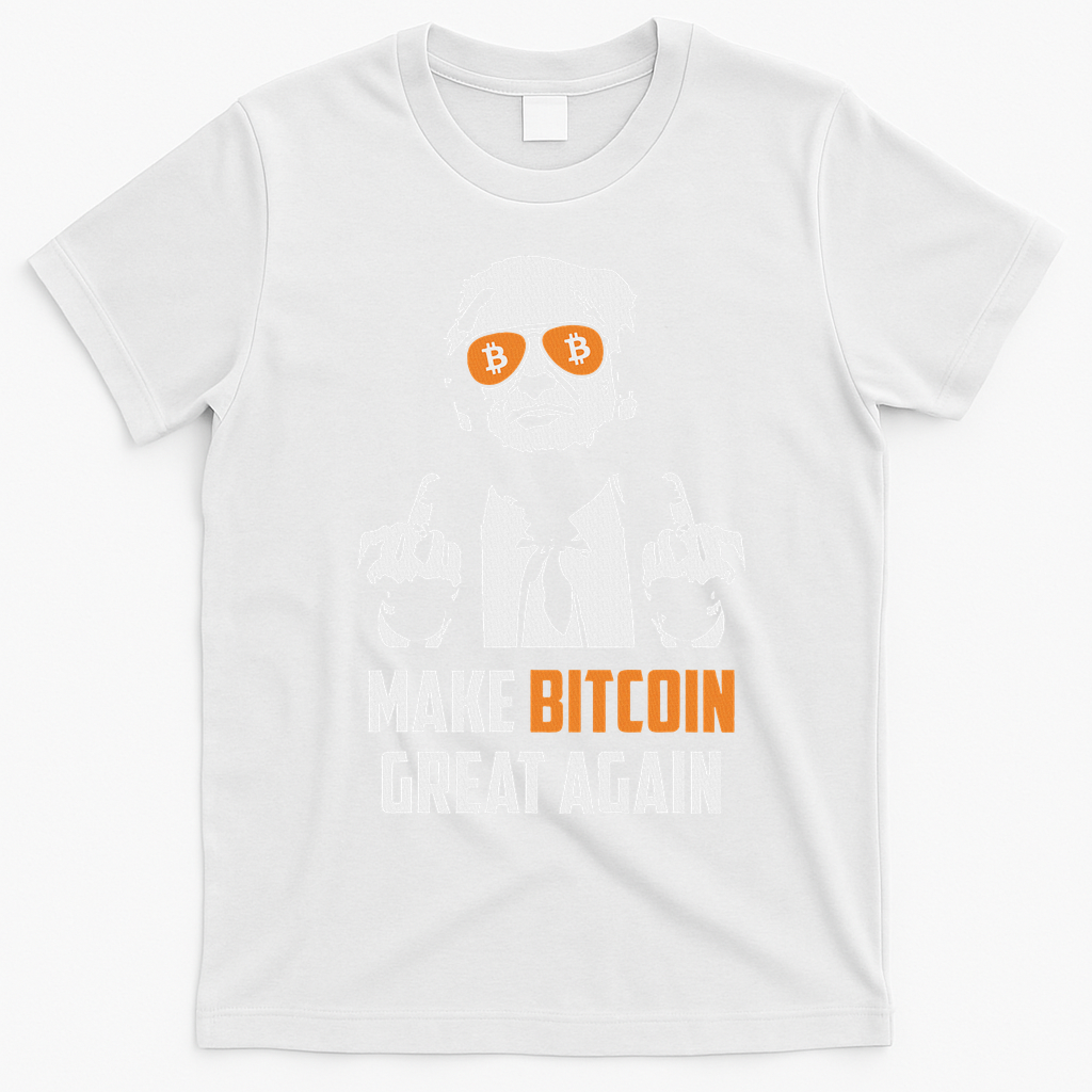 Trump Make Bitcoin Great Again Funny Maga Pro Trump T-Shirt - White