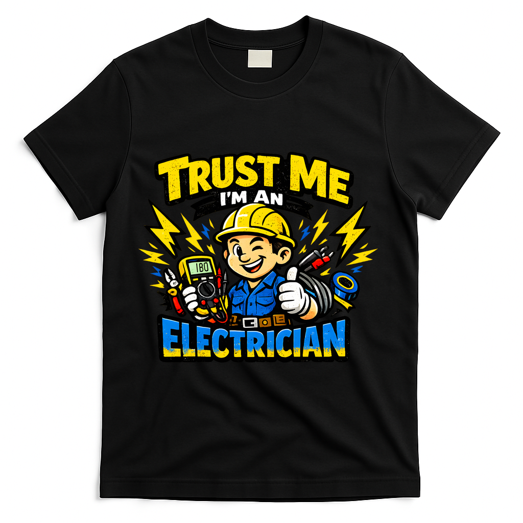 Trust Me I Am An Electrician T-Shirt - Black
