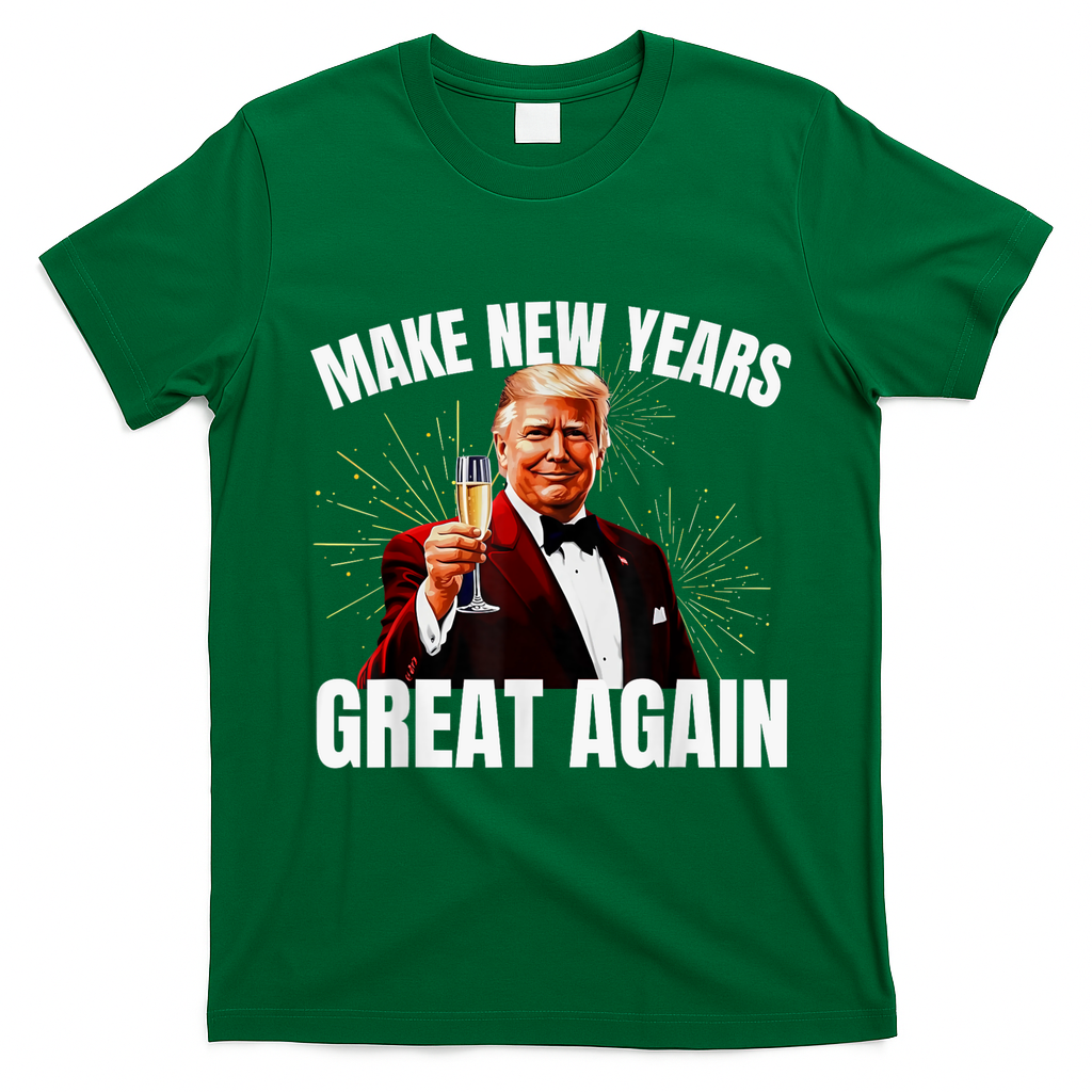 Trump Make New Year Great Again Happy New Years Eve Day 2025 T-Shirt - Irish Green