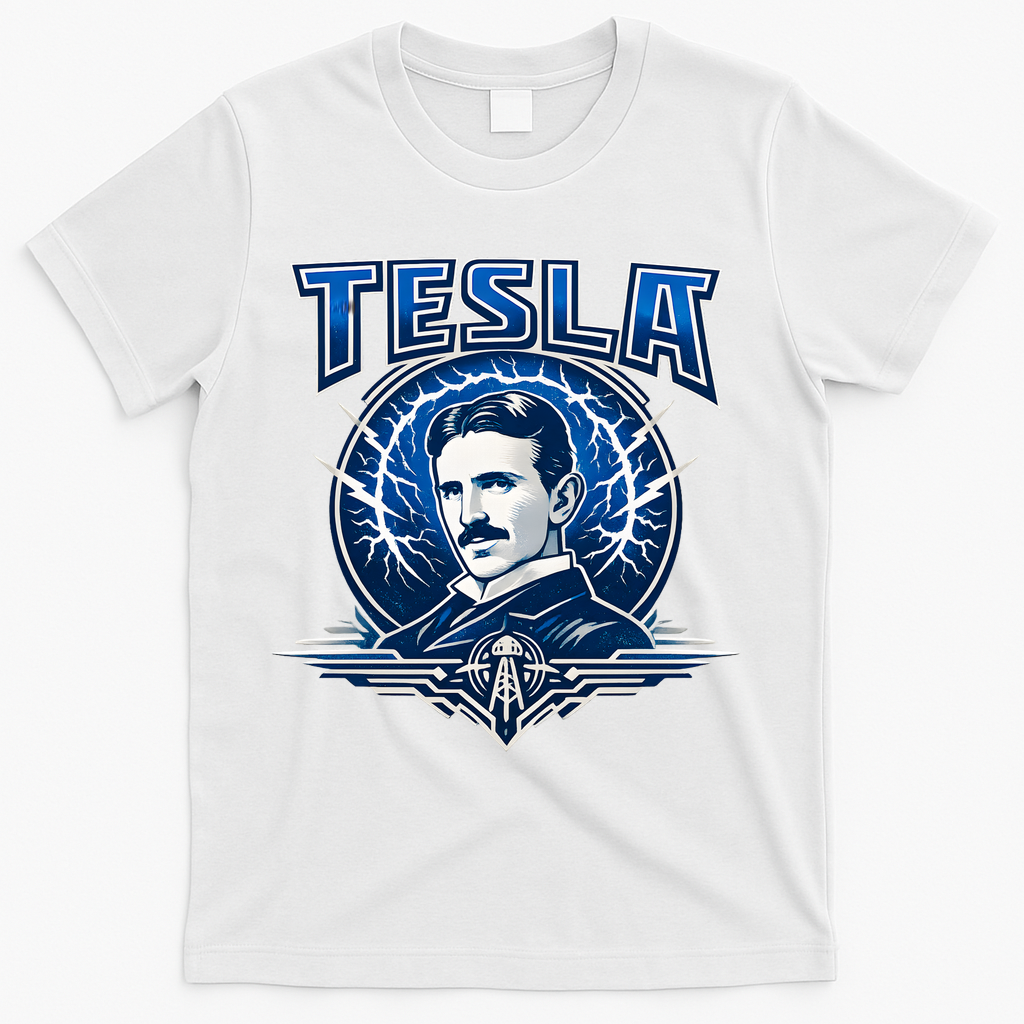Tesla Master Of Lightning T-Shirt - White