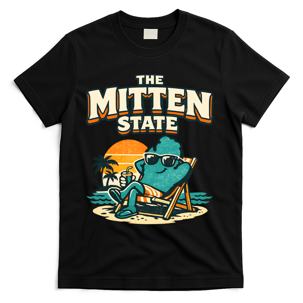 The Mitten State Funny Chillin T-Shirt - Black