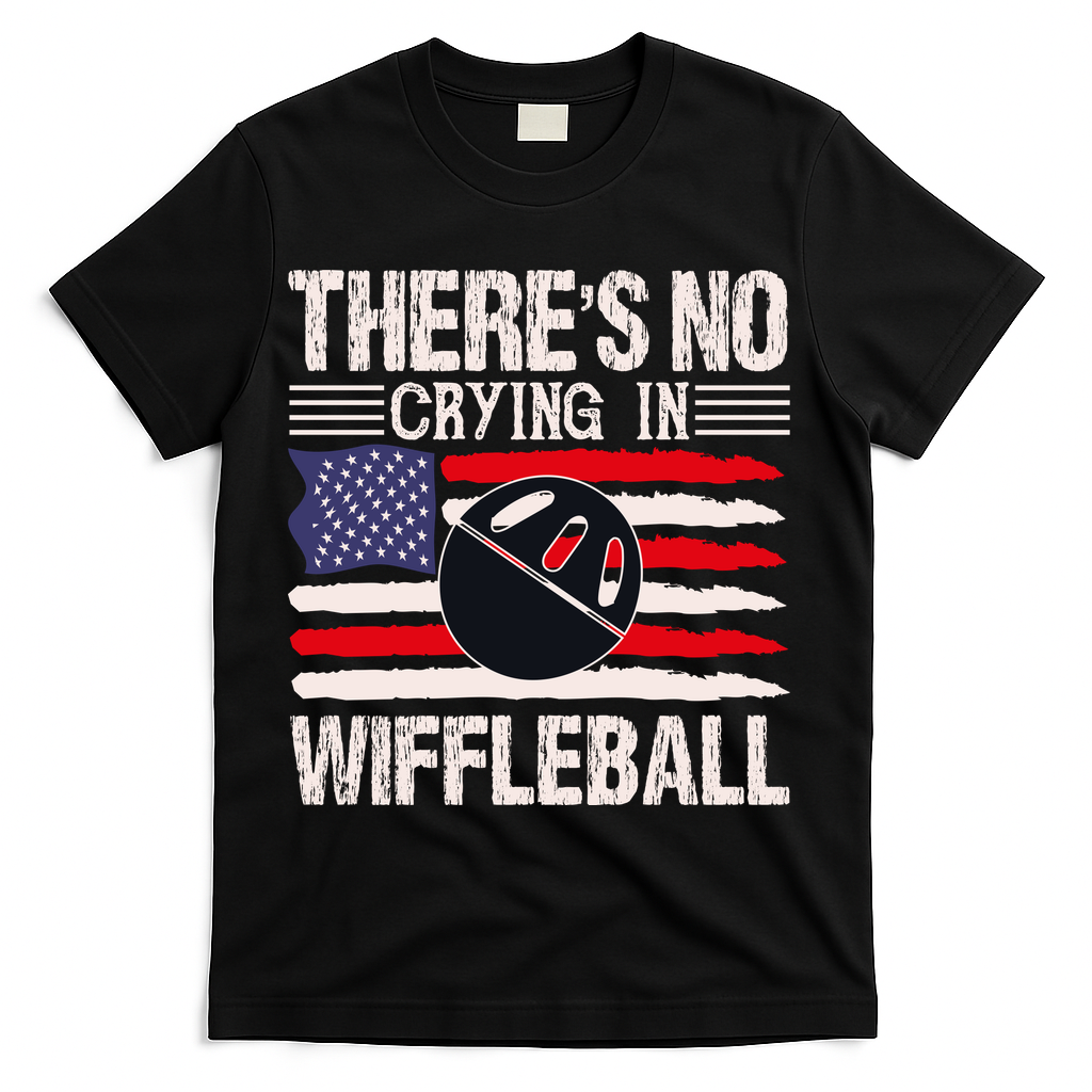 There's No Crying In Wiffleball T-Shirt - Black