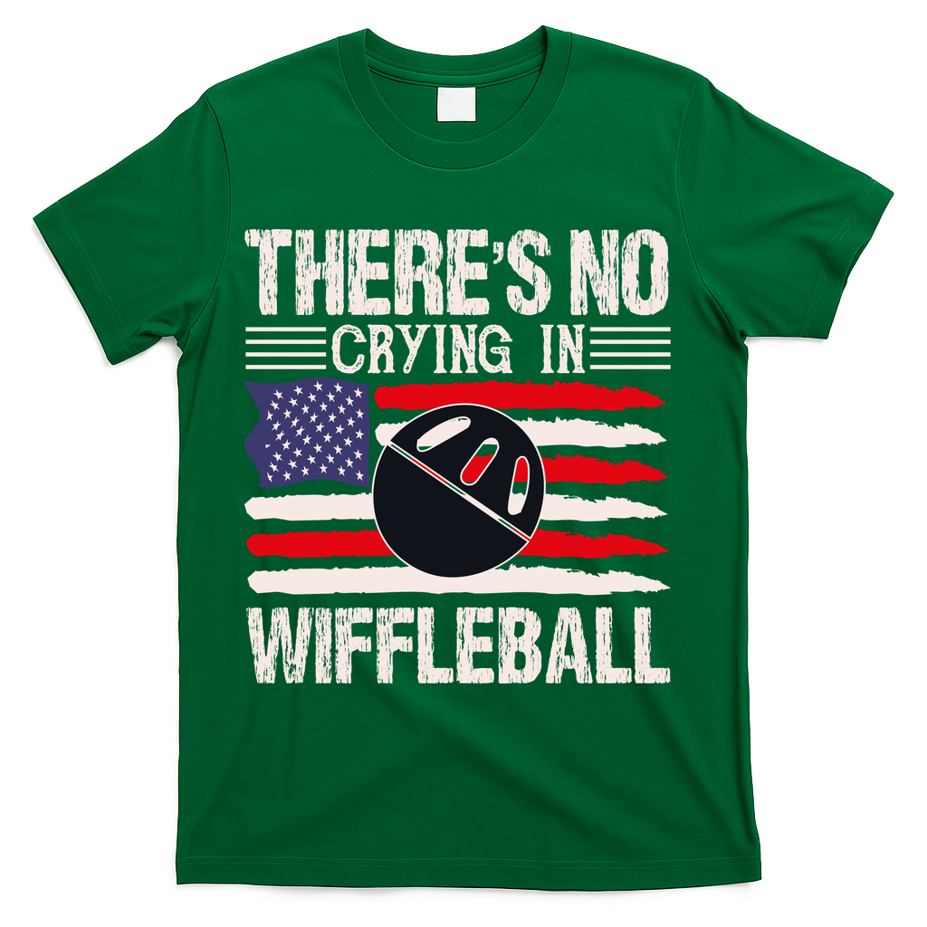 There's No Crying In Wiffleball T-Shirt - Green