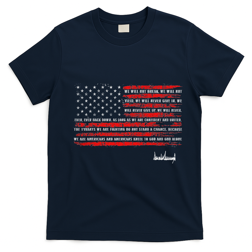 Trump Nation Proclamation Flag T-Shirt - Navy Blue