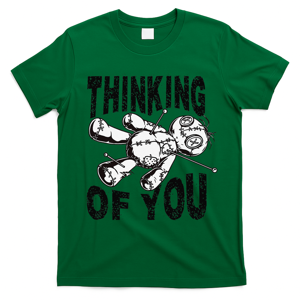 Thinking Of You Voodoo Doll Funny Halloween 2024 Gift T-Shirt - Irish Green