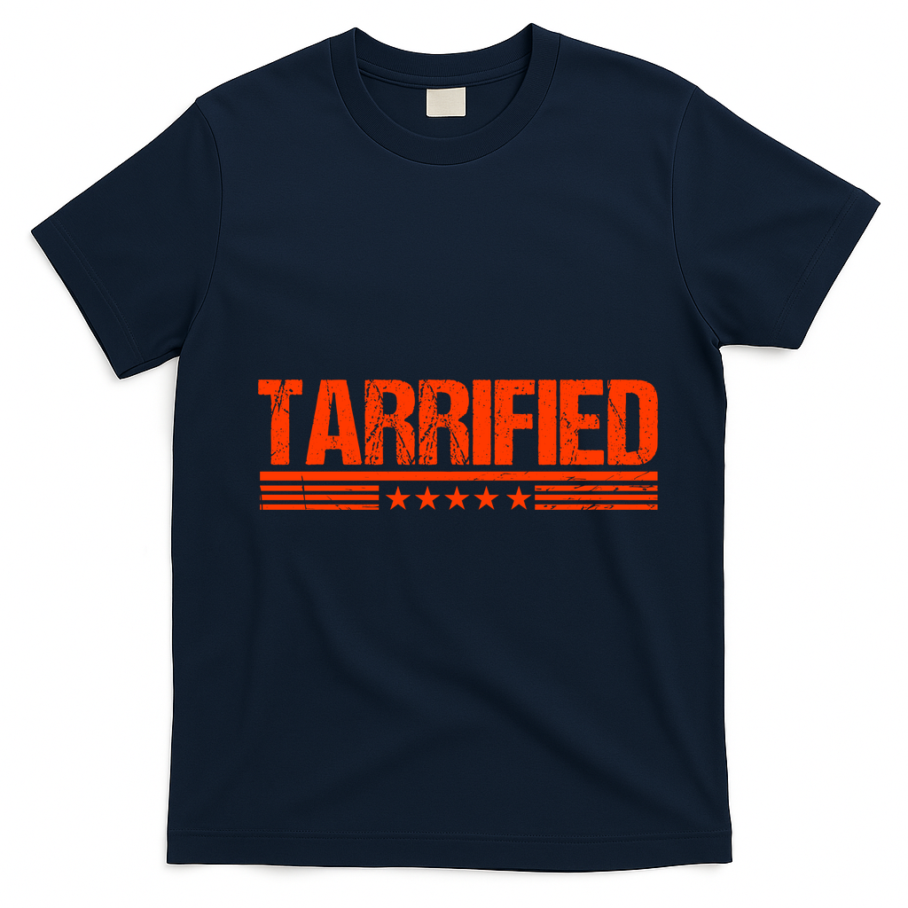 Tarrified Political Humor T-Shirt - Navy Blue