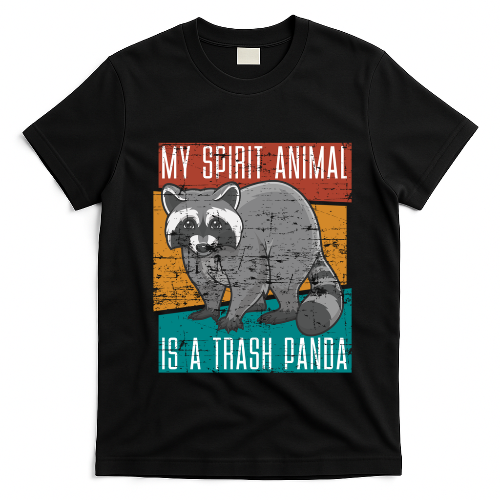 Trash Panda Zoo Keeper Gift Spirit Animal Racoon Cool Gift T-Shirt - Black