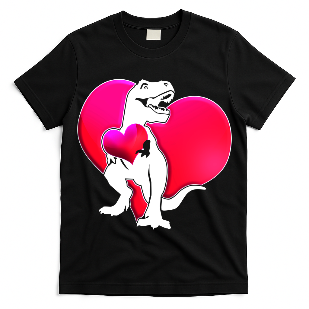 Tyrannosaurus Rex Valentine Heart Dinosaur  T-Shirt