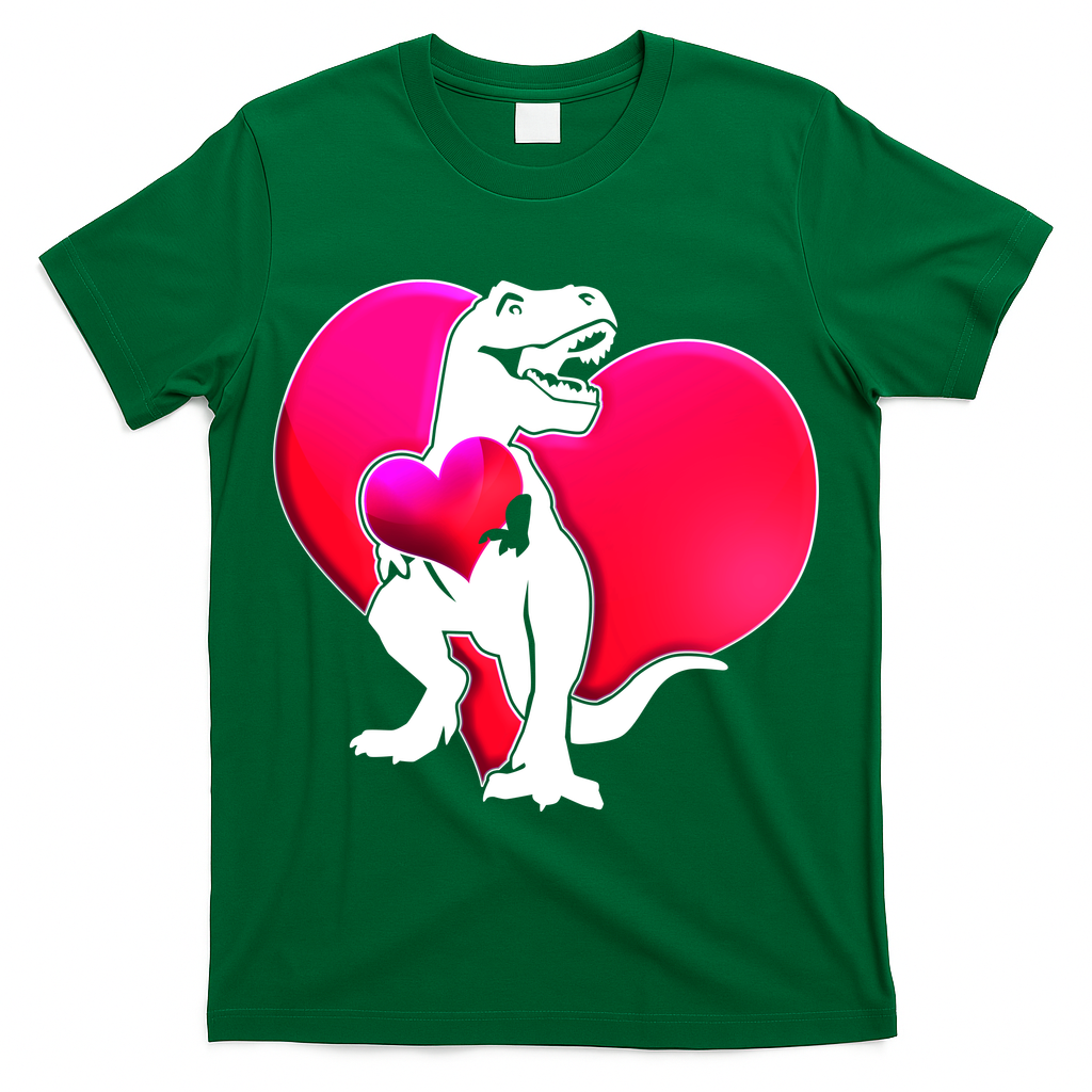 Tyrannosaurus Rex Valentine Heart Dinosaur  T-Shirt