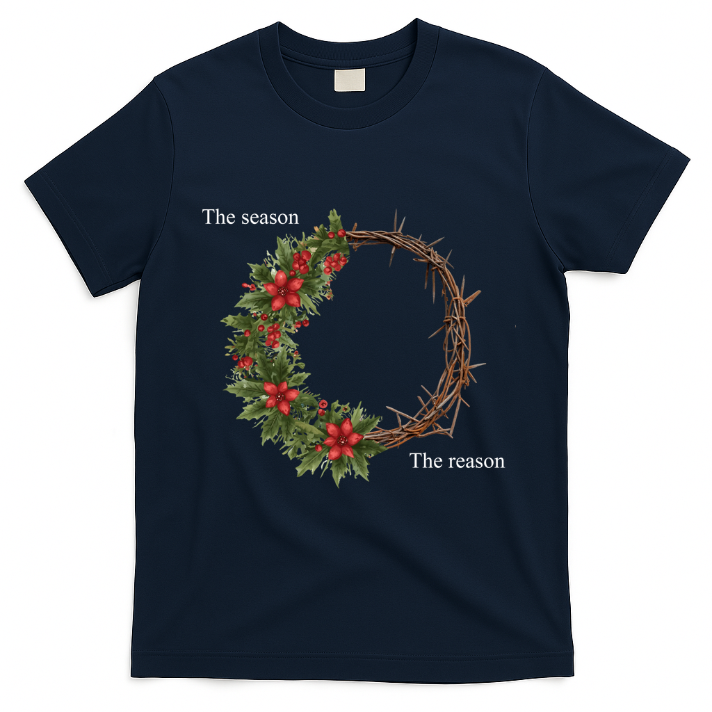 The Season And The Reason Christmas T-Shirt - Navy Blue