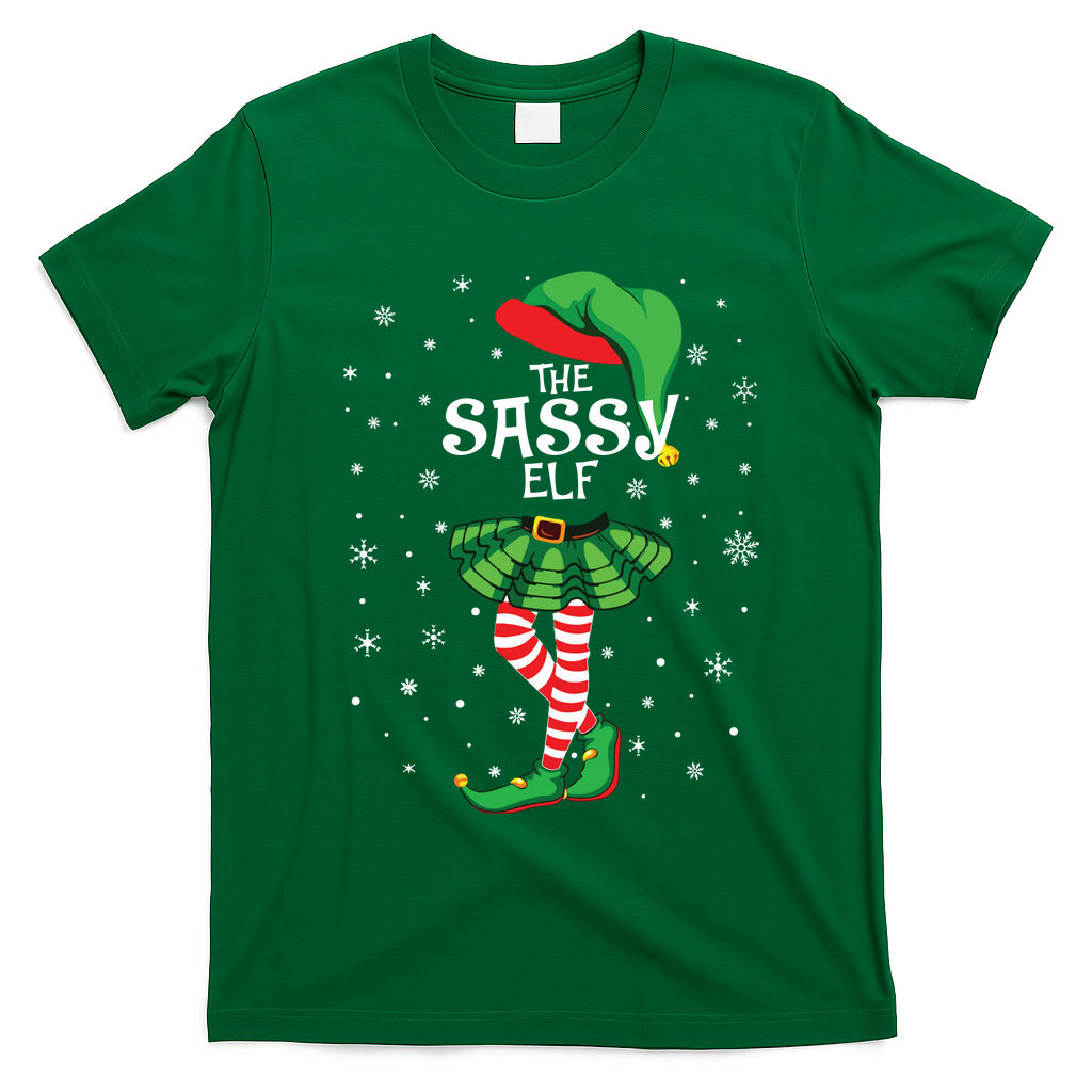 The Sassy Elf Funny Christmas T-Shirt - Irish Green