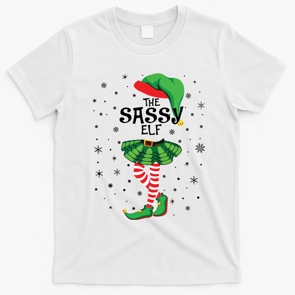 The Sassy Elf Funny Christmas T-Shirt - White