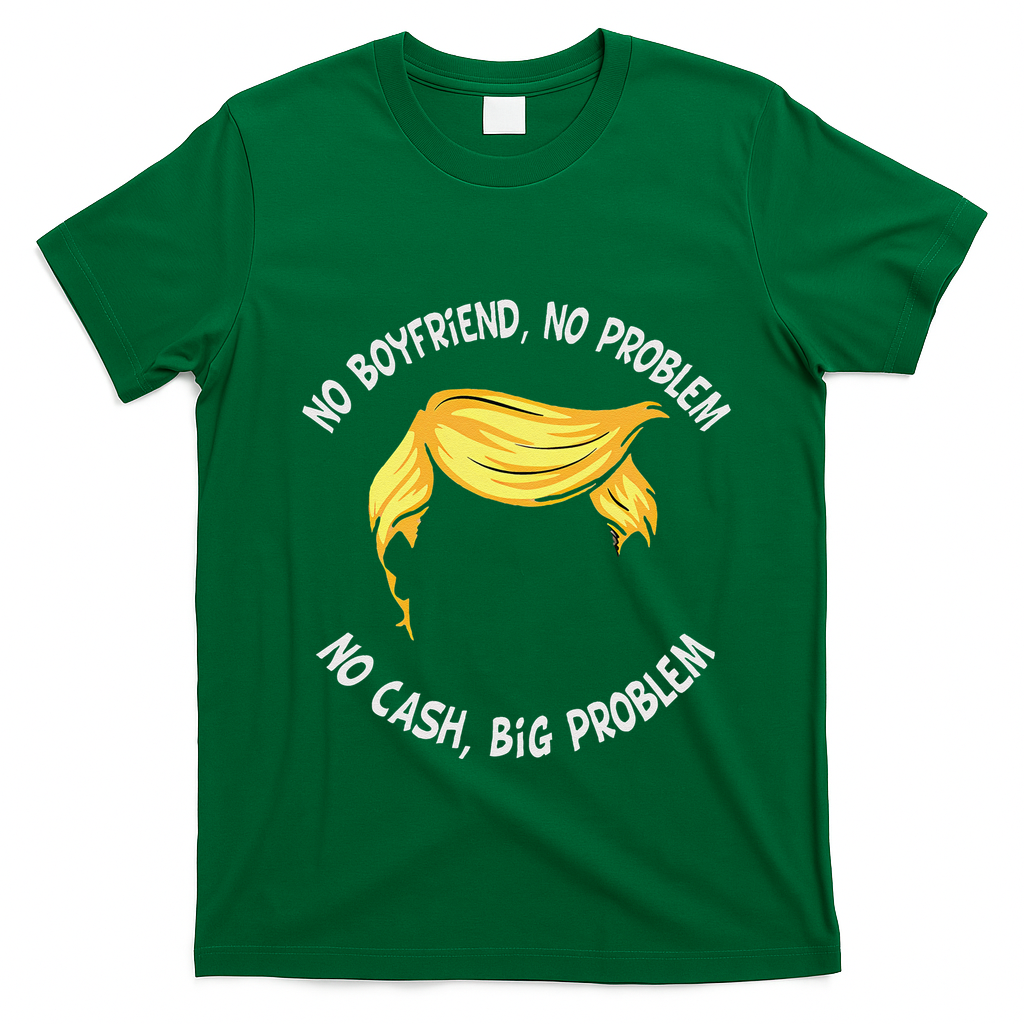 Trump Saying No Boyfriend No Problem No Cash Big Problem T-Shirt - Irish Green