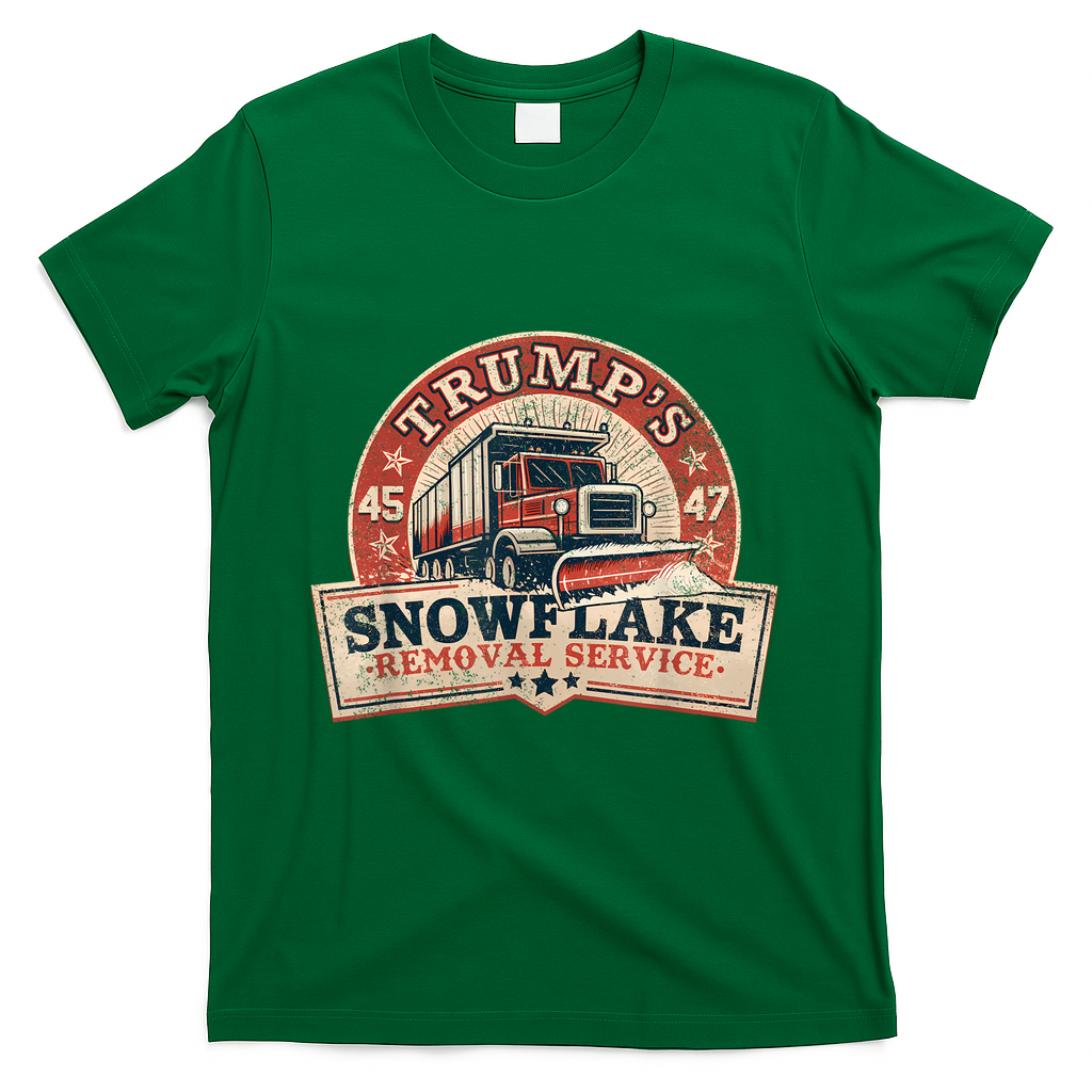 TrumpS Snowflake Removal Service Funny Trump Vintage T-Shirt - Irish Green