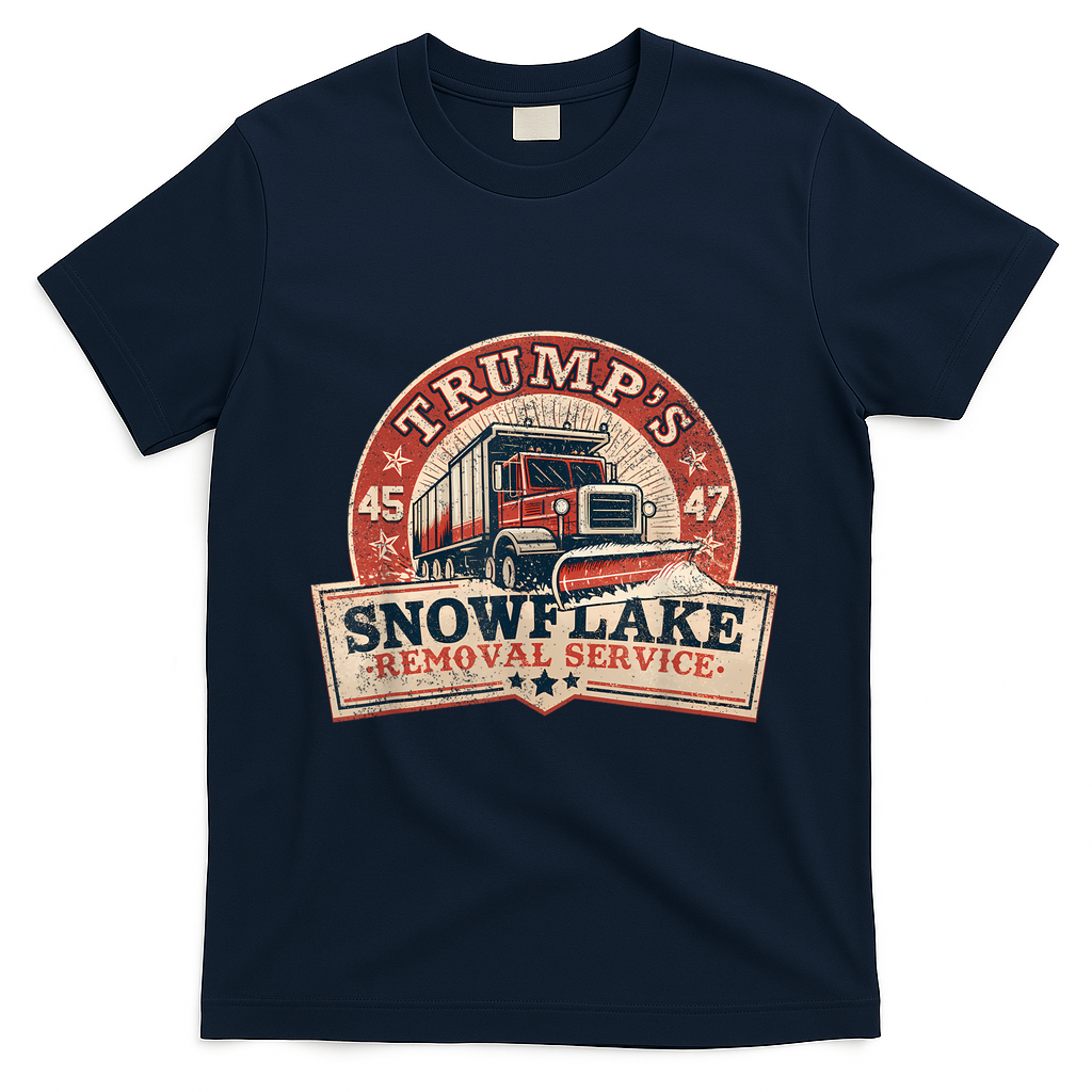 TrumpS Snowflake Removal Service Funny Trump Vintage T-Shirt - Navy Blue