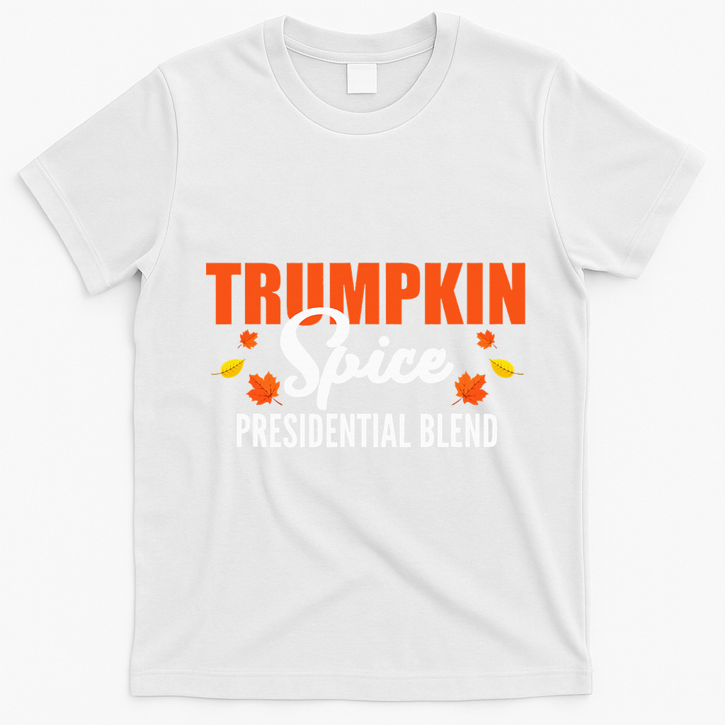 Trumpkin Spice Trump Halloween Thanksgiving Funny T-Shirt - White