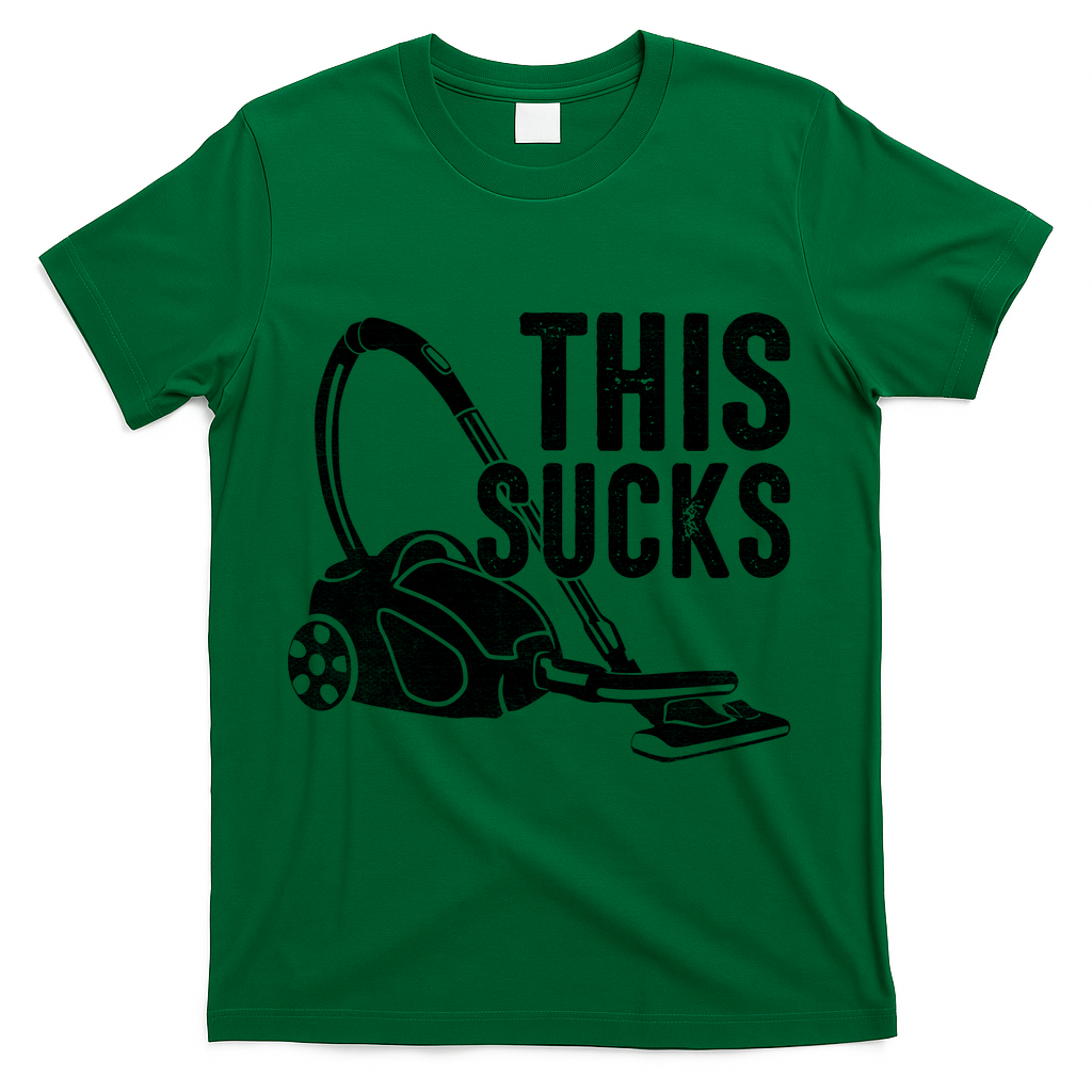 This Sucks Vacuum Funny Vacuuming Meme T-Shirt - Green