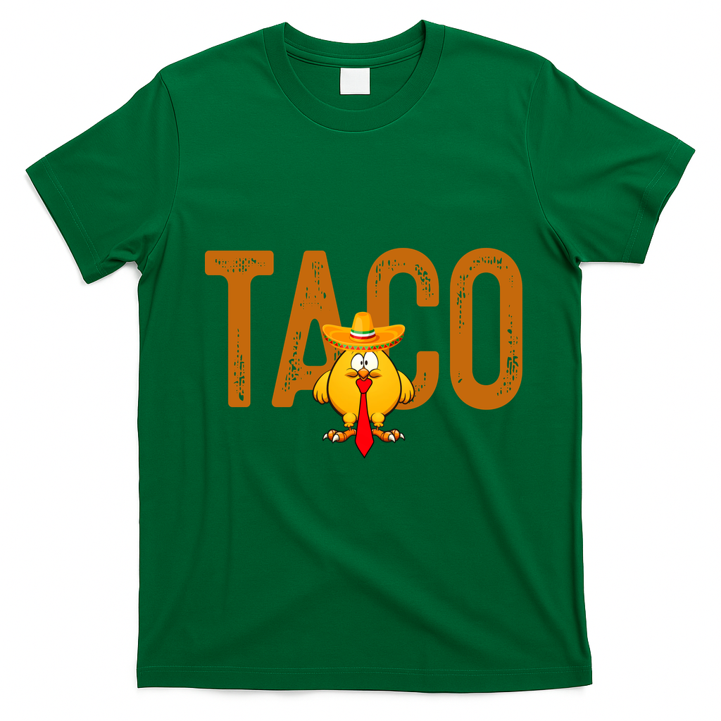 Taco Trump Always Chickens Out Funny Trendy T-Shirt - Irish Green