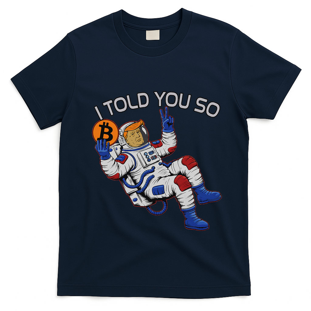 Thanks Trump Bitcoin I Told You So Joke Investment Squad T-Shirt - Navy Blue