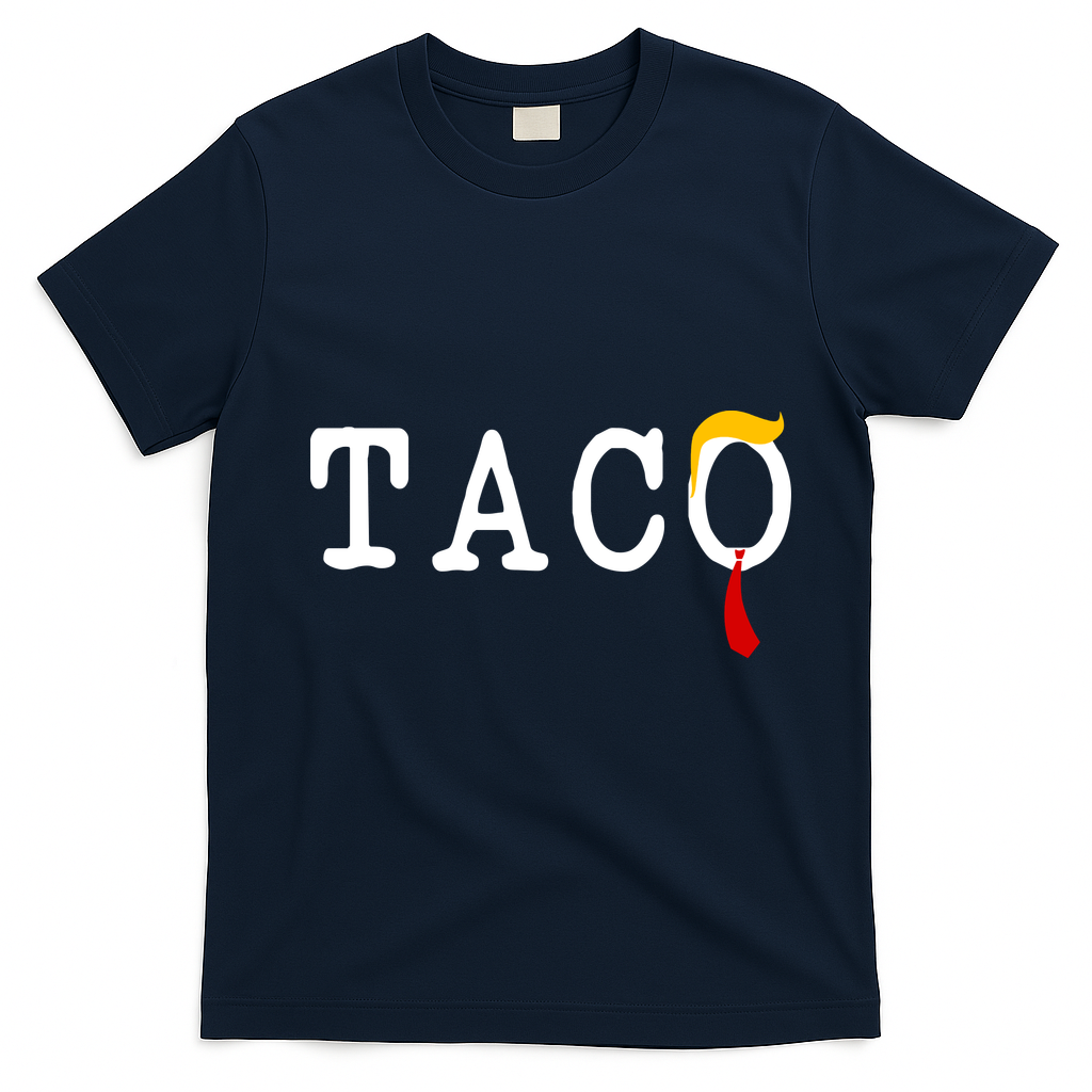 Taco Trump Donald Hair Tie Logo Funny Trending T-Shirt - Navy Blue