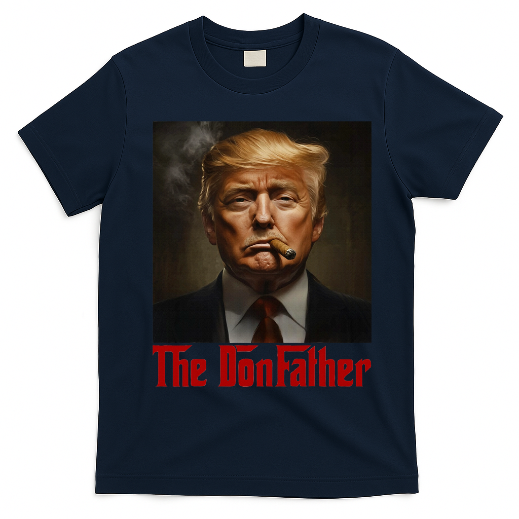 Trump The Donfather Cool American T-Shirt - Navy Blue