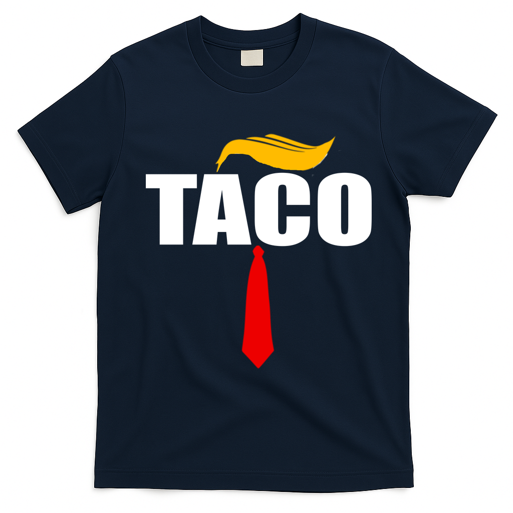Taco Trump Hair Tie Funny T-Shirt - Navy Blue