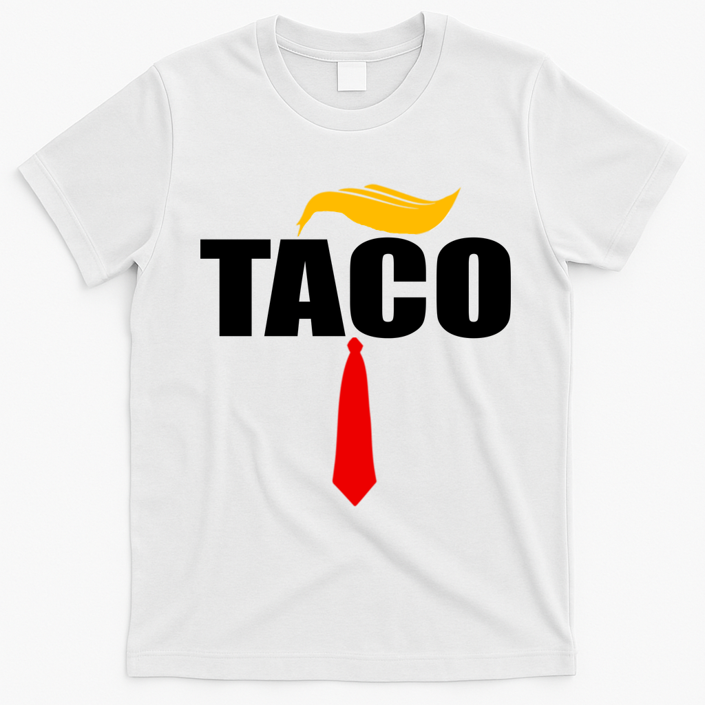 Taco Trump Hair Tie Funny T-Shirt - White