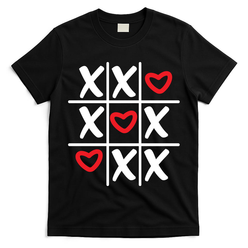 Tictac Toe Heart Valentines Day Gift T-Shirt