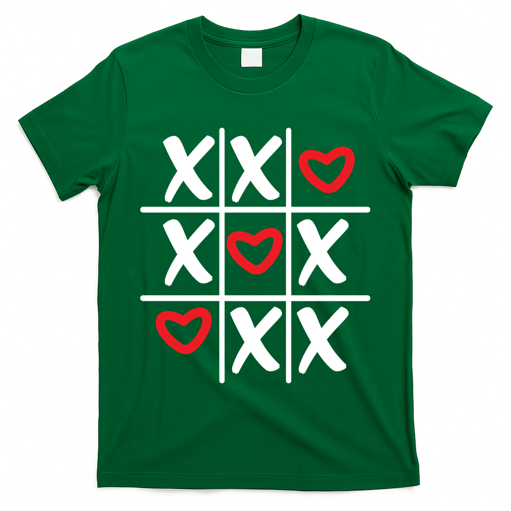 Tictac Toe Heart Valentines Day Gift T-Shirt