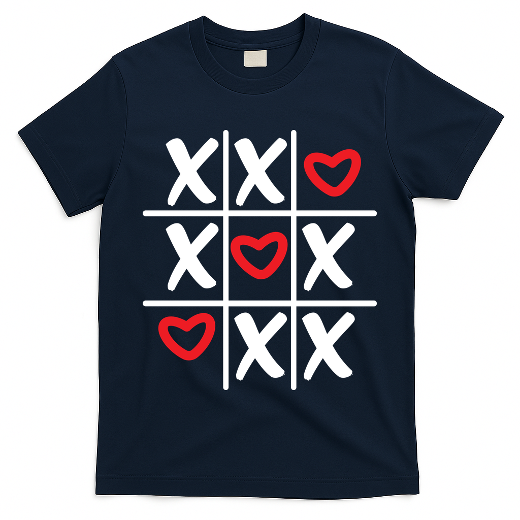 Tictac Toe Heart Valentines Day Gift T-Shirt