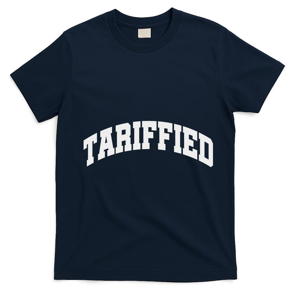 Tariffied Tariff Ied Funny Trump Economic Tariffs War T-Shirt - Navy Blue