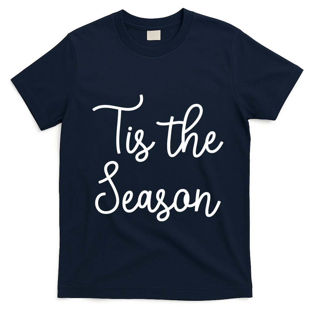 Tis The Season Family Matching Christmas Gift T-Shirt - Navy Blue