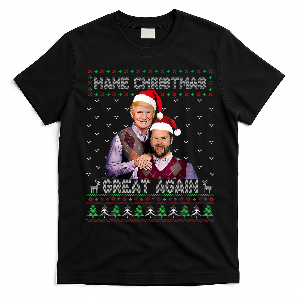 Trump Vance Brothers Make Christmas Great Again Santa T-Shirt - Black
