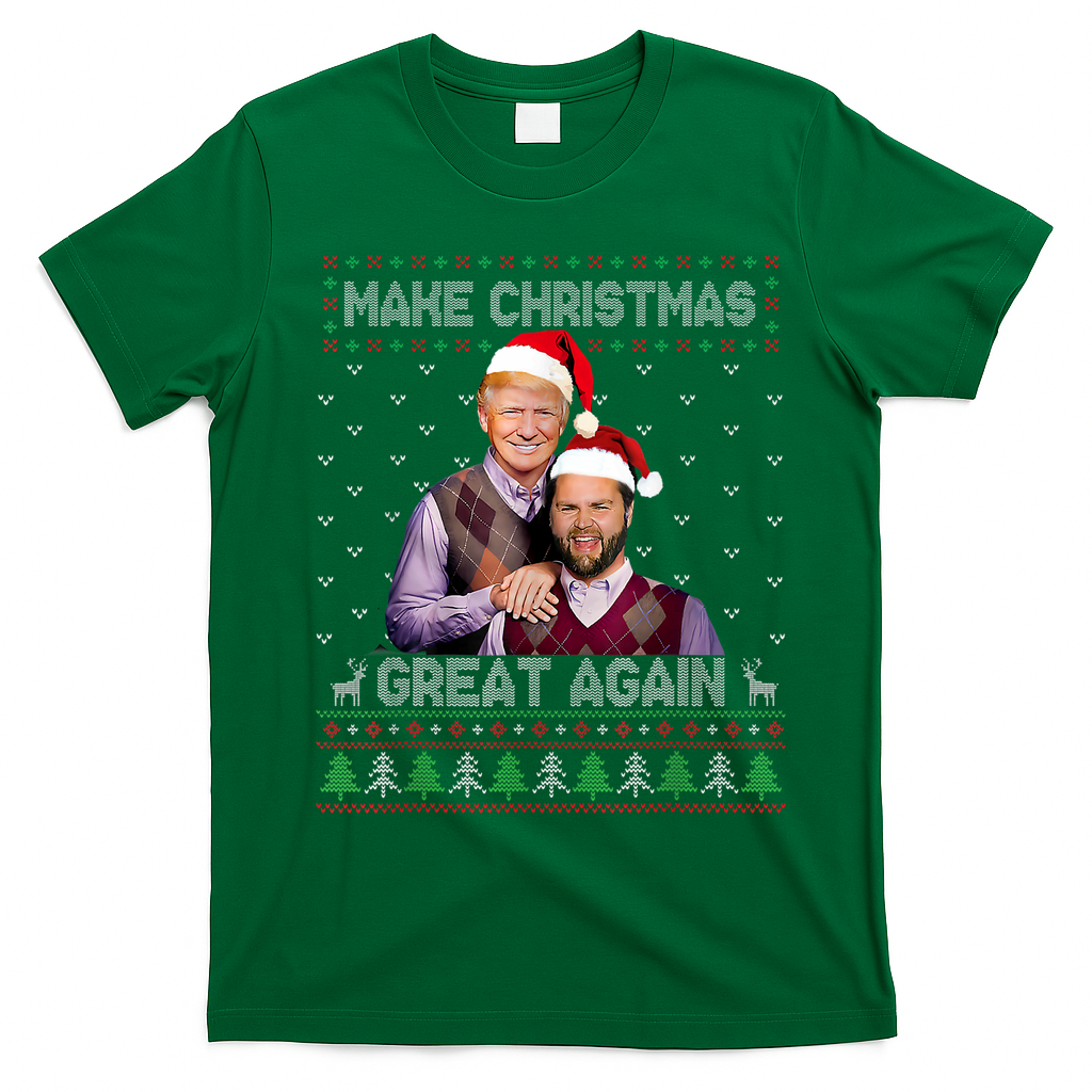 Trump Vance Brothers Make Christmas Great Again Santa T-Shirt - Irish Green
