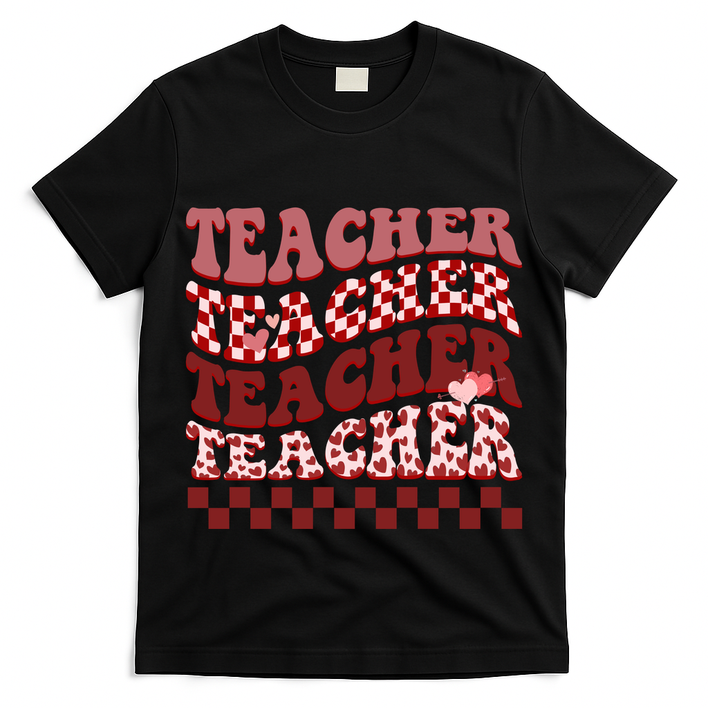 Teacher Valentine Groovy Cute T-Shirt