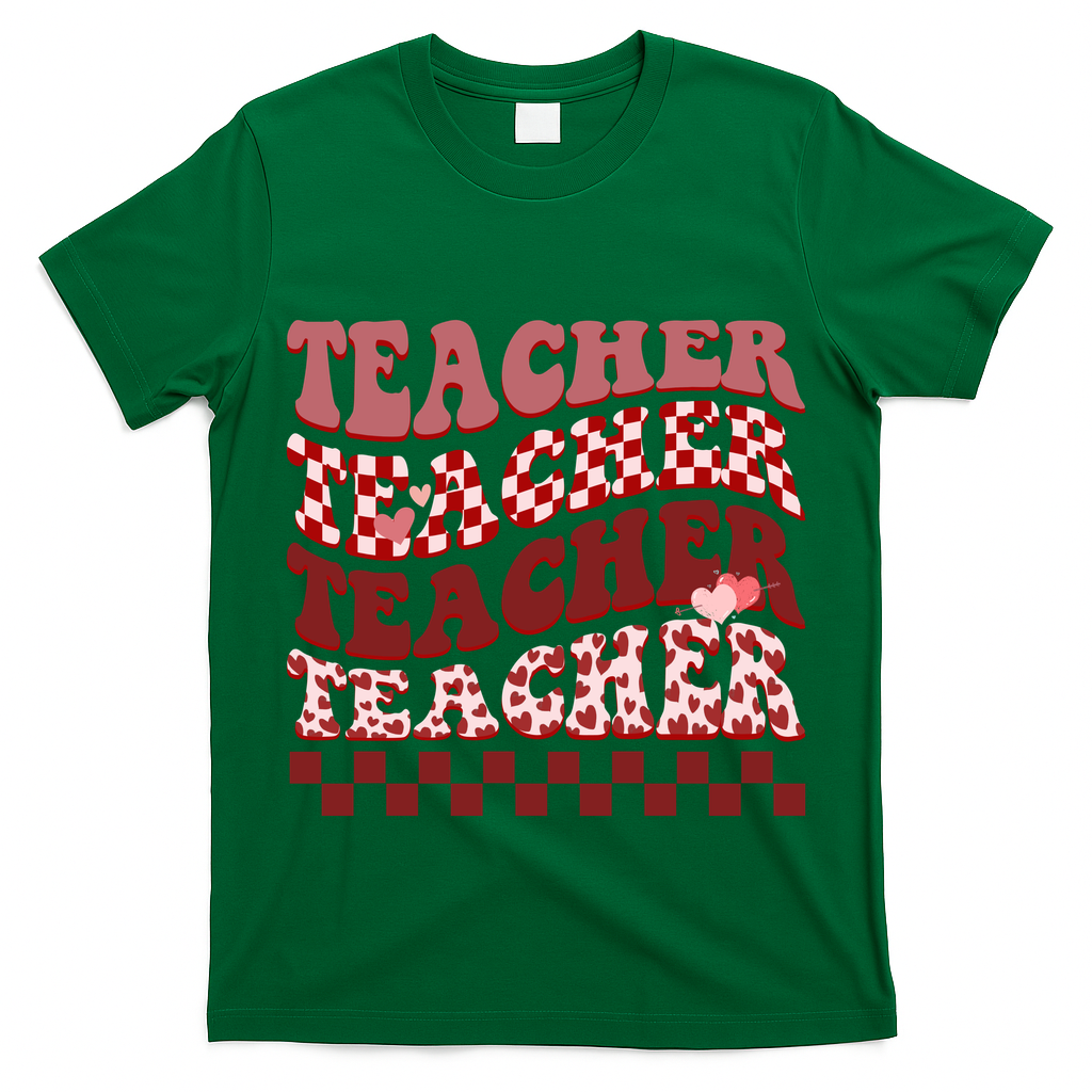 Teacher Valentine Groovy Cute T-Shirt