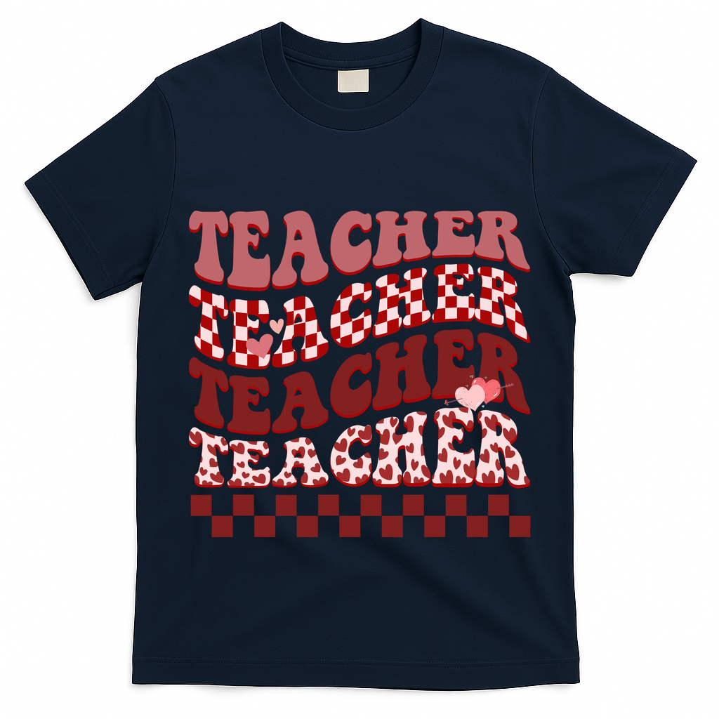 Teacher Valentine Groovy Cute T-Shirt