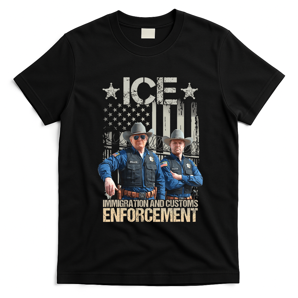 Trump Vance Ice Immigration And Customs Enforcement T-Shirt - Black