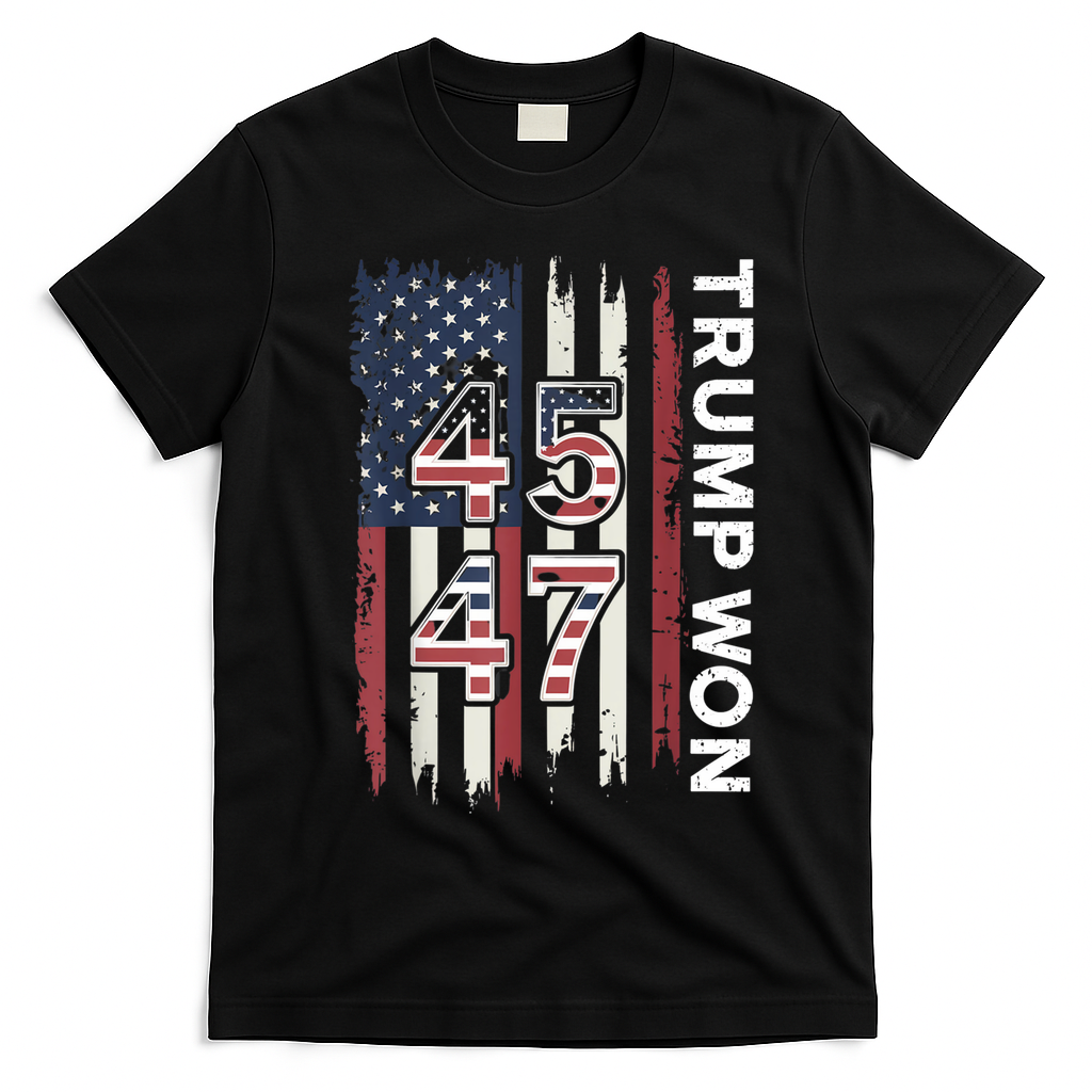 Trump Won 45 47 T-Shirt - Black