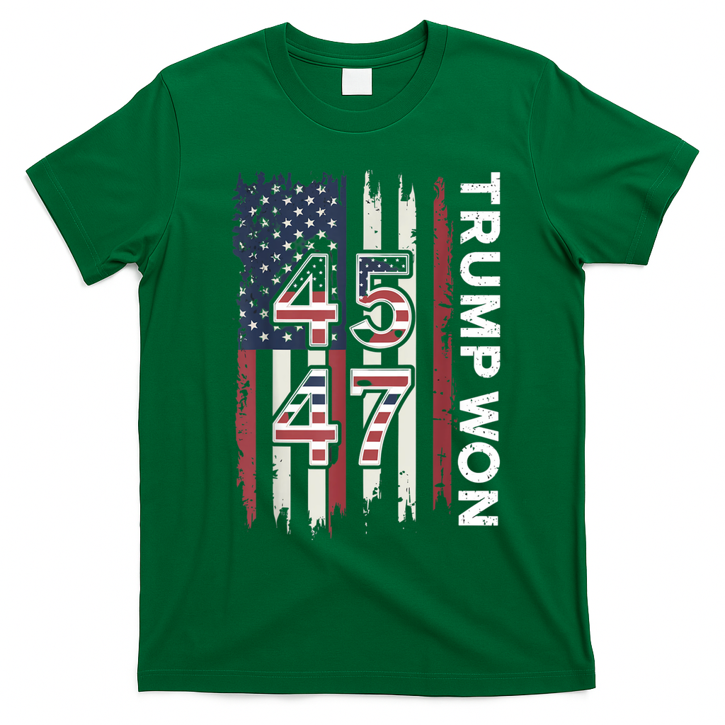 Trump Won 45 47 T-Shirt - Irish Green