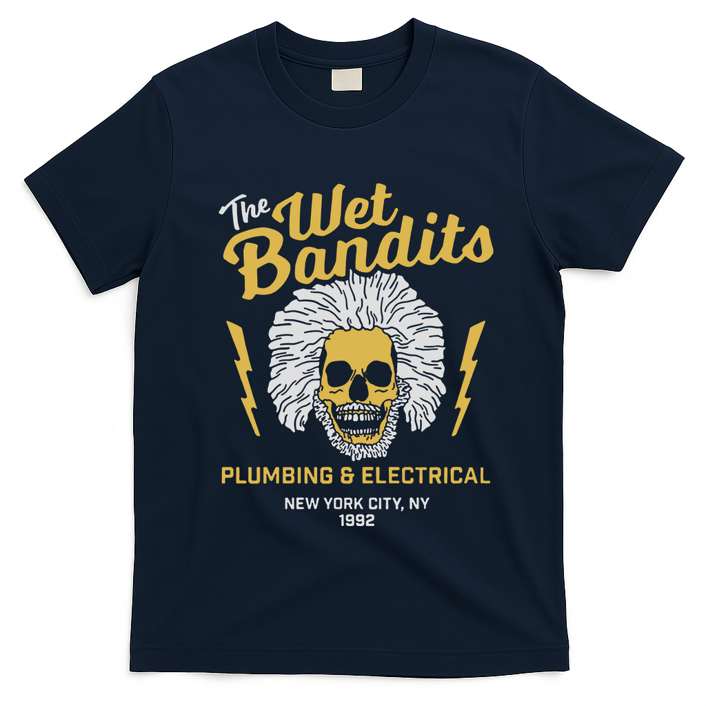 The Wet Bandits Funny Movie T-Shirt - Navy Blue