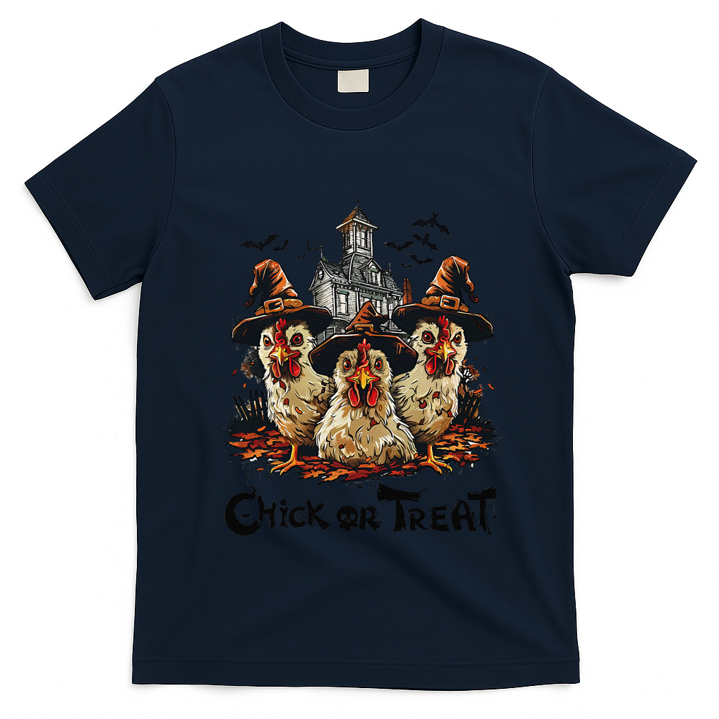 Tonight We Fly Halloween Chicken Fall Farm Animals T-Shirt - Navy Blue