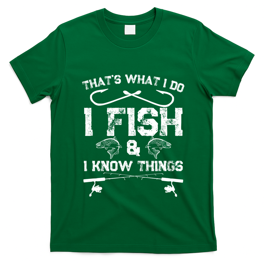 ThatS What I Do I Fish And I Know Things Fishing Gift T-Shirt - Irish Green