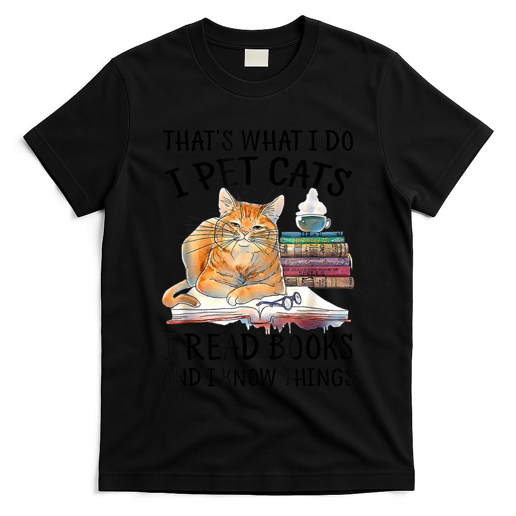 That's What I Do I Pet Cats I Read Books And I Know Things T-Shirt