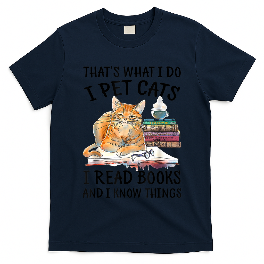 That's What I Do I Pet Cats I Read Books And I Know Things T-Shirt