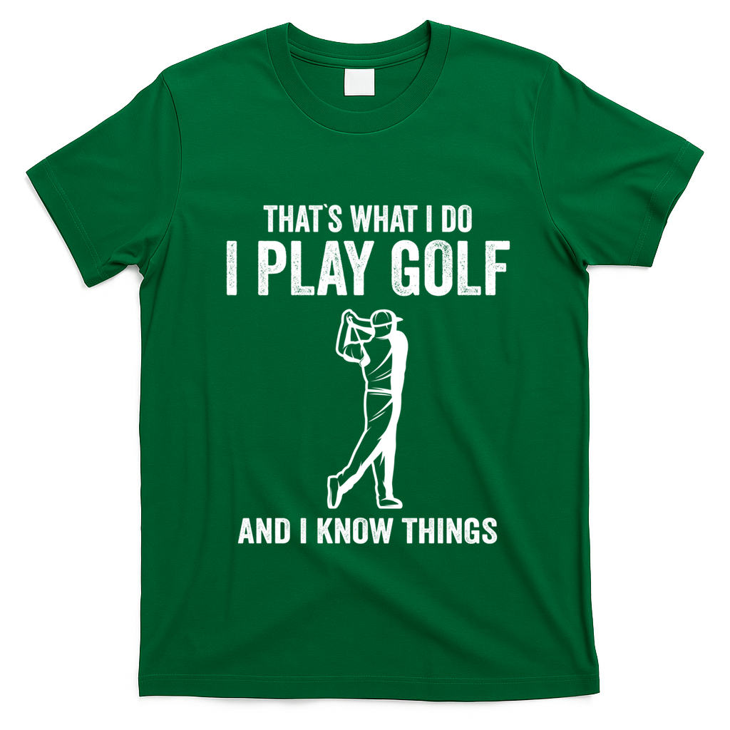 Thats What I Do I Play Golf And I Know Things Golfing Sport Gift T-Shirt - Irish Green
