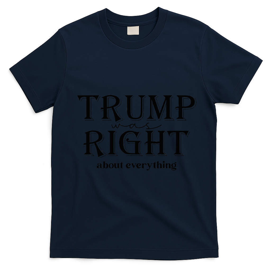 Trump Was Right About Everything Donald Trump Supporters T-Shirt - Navy Blue